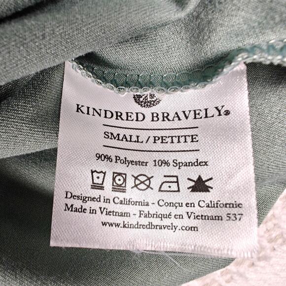 Kindred Bravely Sage Green Stretch Long Sleeve Layered Top Small Petite - Picture 6 of 7